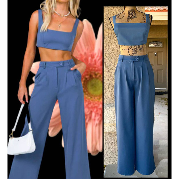 Princess Polly Pants - Princess Polly HUXLEY Set Blue Top and Pants Size 6